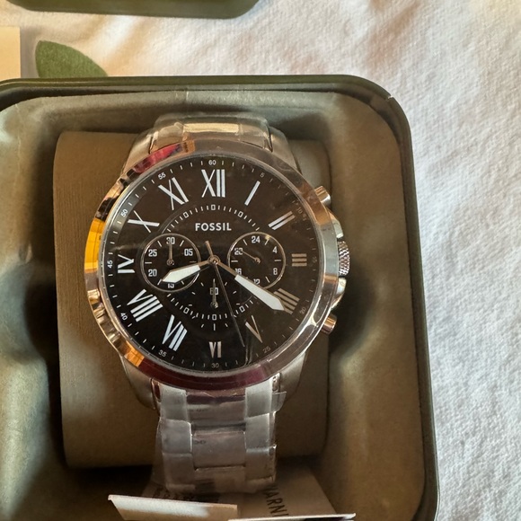 Fossil Black and Silver Bag with Sleek Design - Picture 1 of 7
